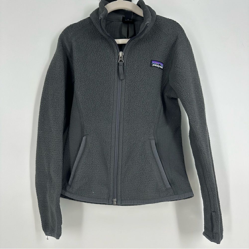 PATAGONIA Radiant Flux Gray Fleece Full Zip Sweater Light Jacket Sz 4/5 Youth